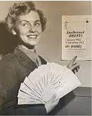 Evelyn in a US Postal Service stamp commemorating women in the armed services